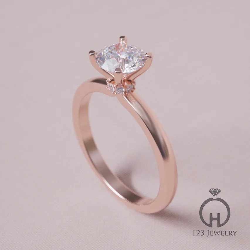 ER0032_Perpective1_Rose Nhẫn cầu hôn ER0032