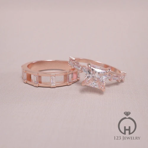 Nhẫn cưới kim cương labgrown Princess NC0004