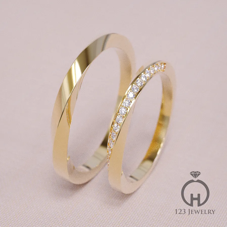 Nhẫn cưới đẹp Twist NC0011