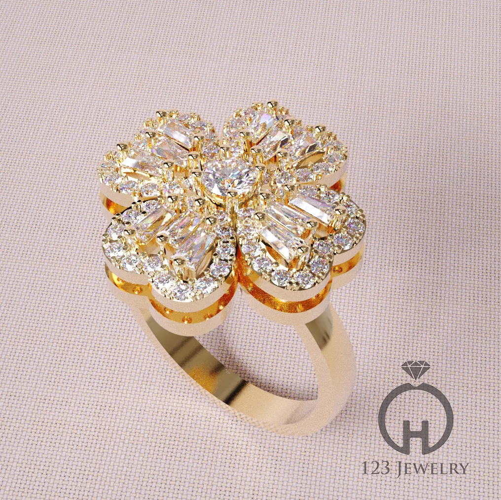 Nhẫn xoay cỏ bốn lá ER0037