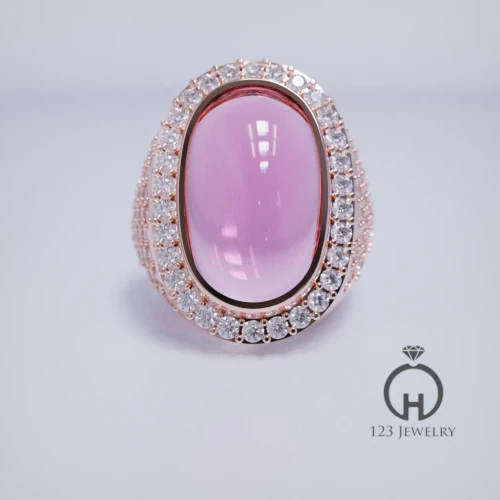 Nhẫn nam đá quý gắn kim cương thiết kế MR0033