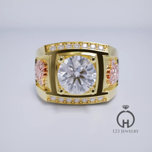 Nhẫn nam má Rồng gắn đá quý MR0043