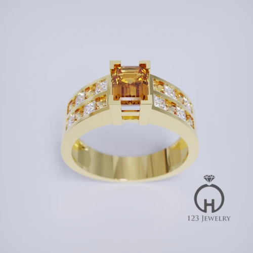 Nhẫn nam Emerald phong cách hiện đại bản nhỏ MR0046