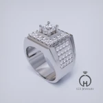 Nhẫn nam vàng trắng gắn kim cương MR0047