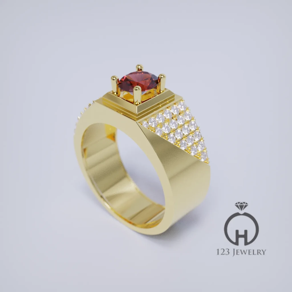 Nhẫn nam đá quý thiết kế MR0048
