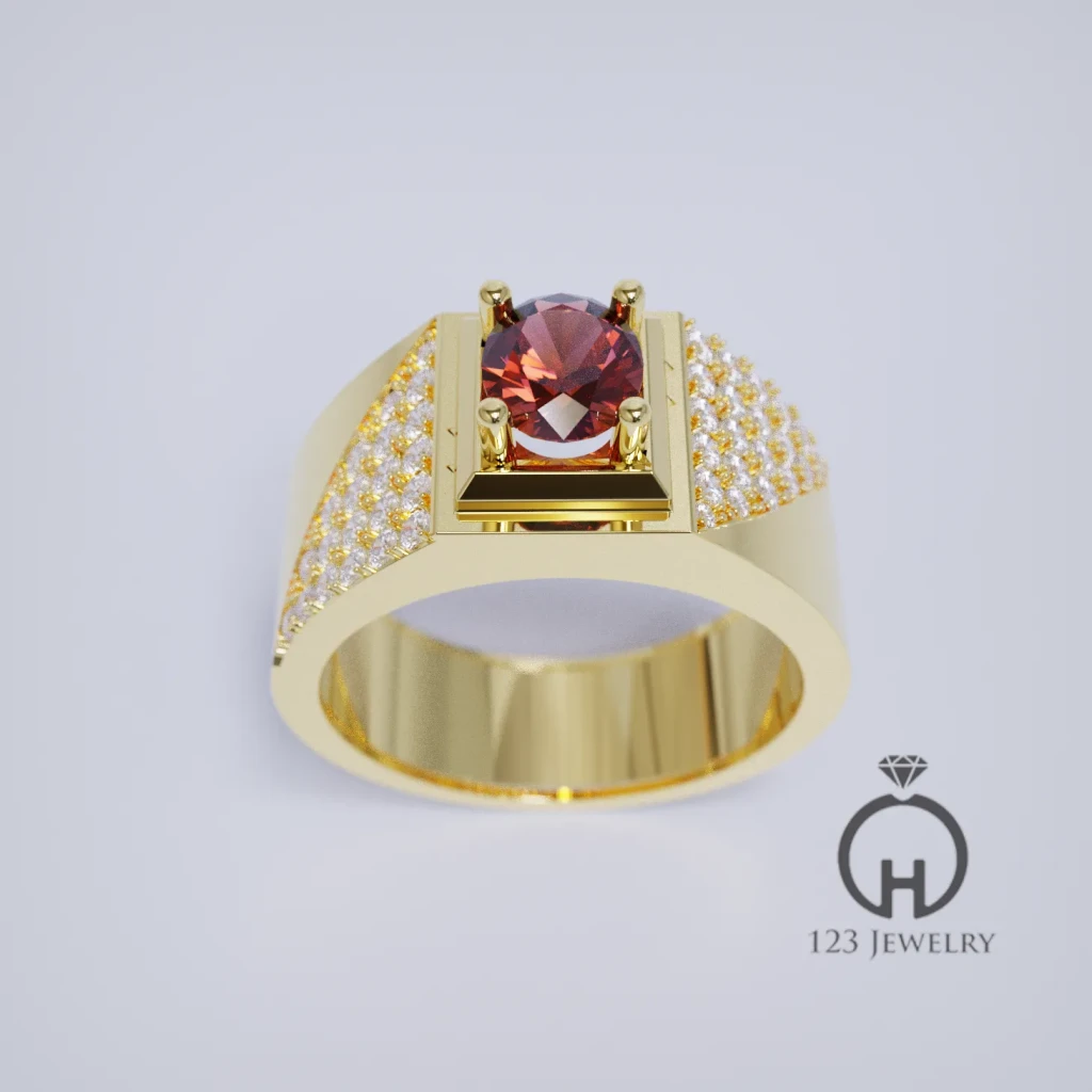 Nhẫn nam đá quý thiết kế MR0048